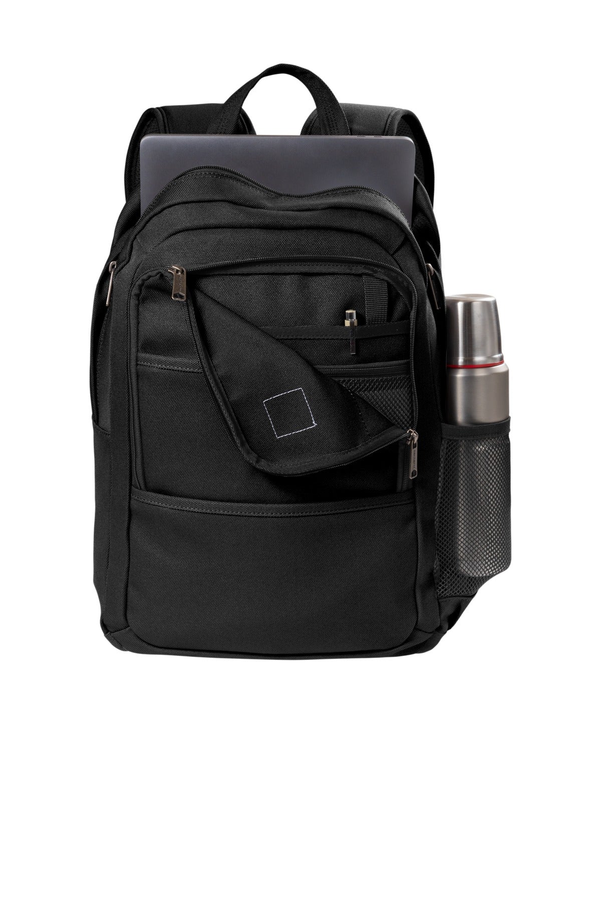 Front View of Black Carhartt Foundry Series Backpack. CT89350303