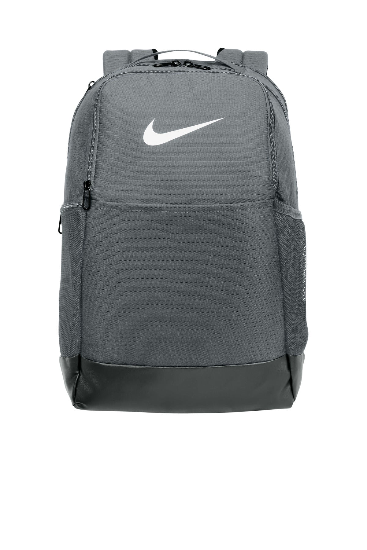 Front View of FlintGrey Nike Brasilia Medium Backpack NKDH7709