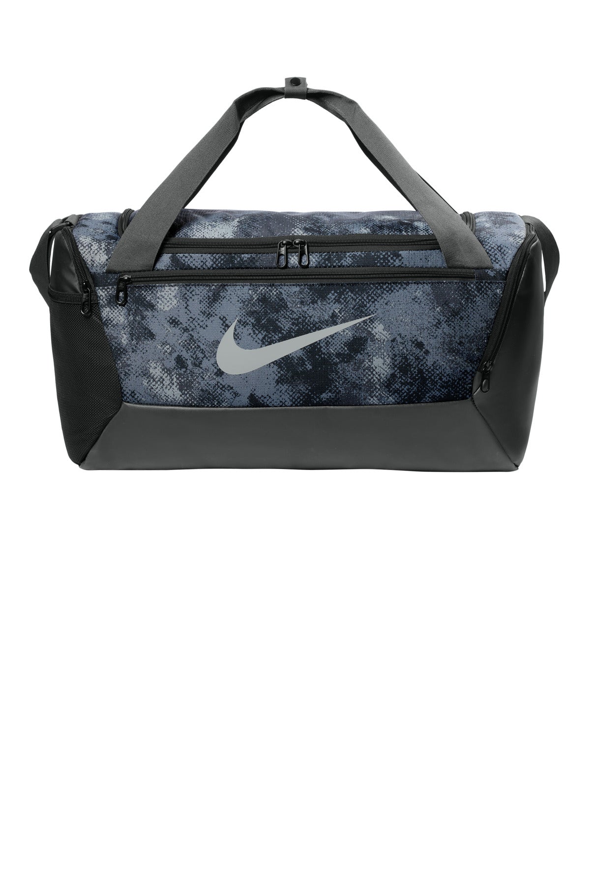 Front View of IronGrey LIMITED EDITION Nike Brasilia Camo Duffel NKFZ2610