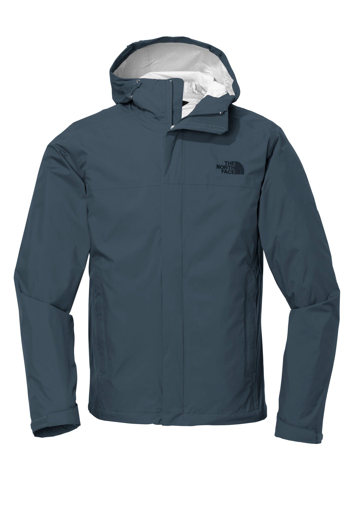 Front View of Shady Blue The North Face DryVent Rain Jacket. NF0A3LH4