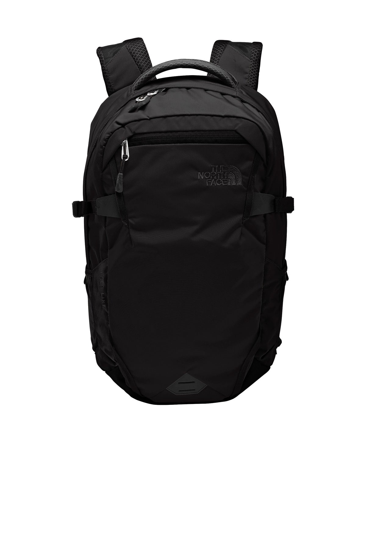 Front View of TNF Black Hthr The North Face Fall Line Backpack. NF0A3KX7