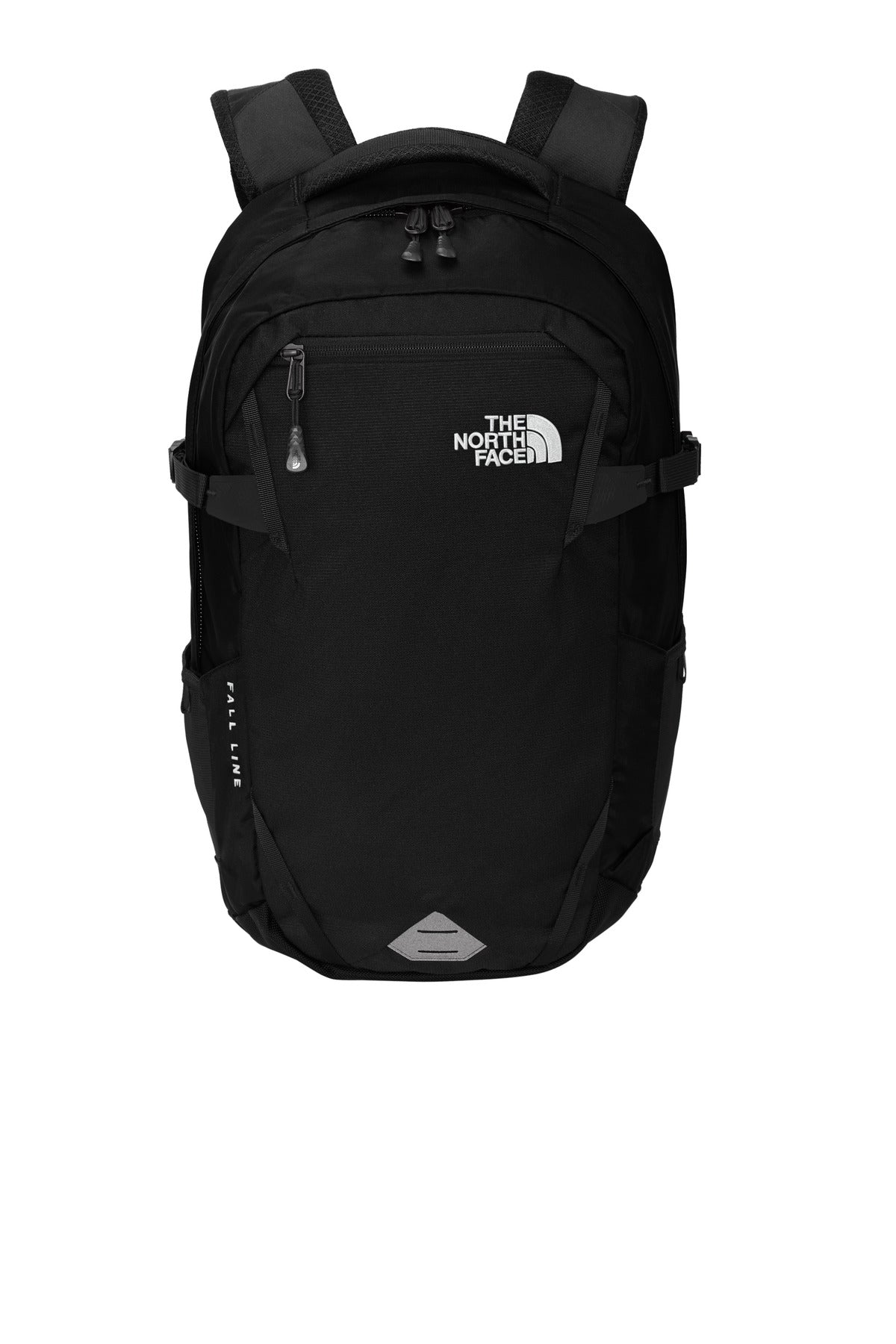 Front View of TNF Black The North Face Fall Line Backpack. NF0A3KX7