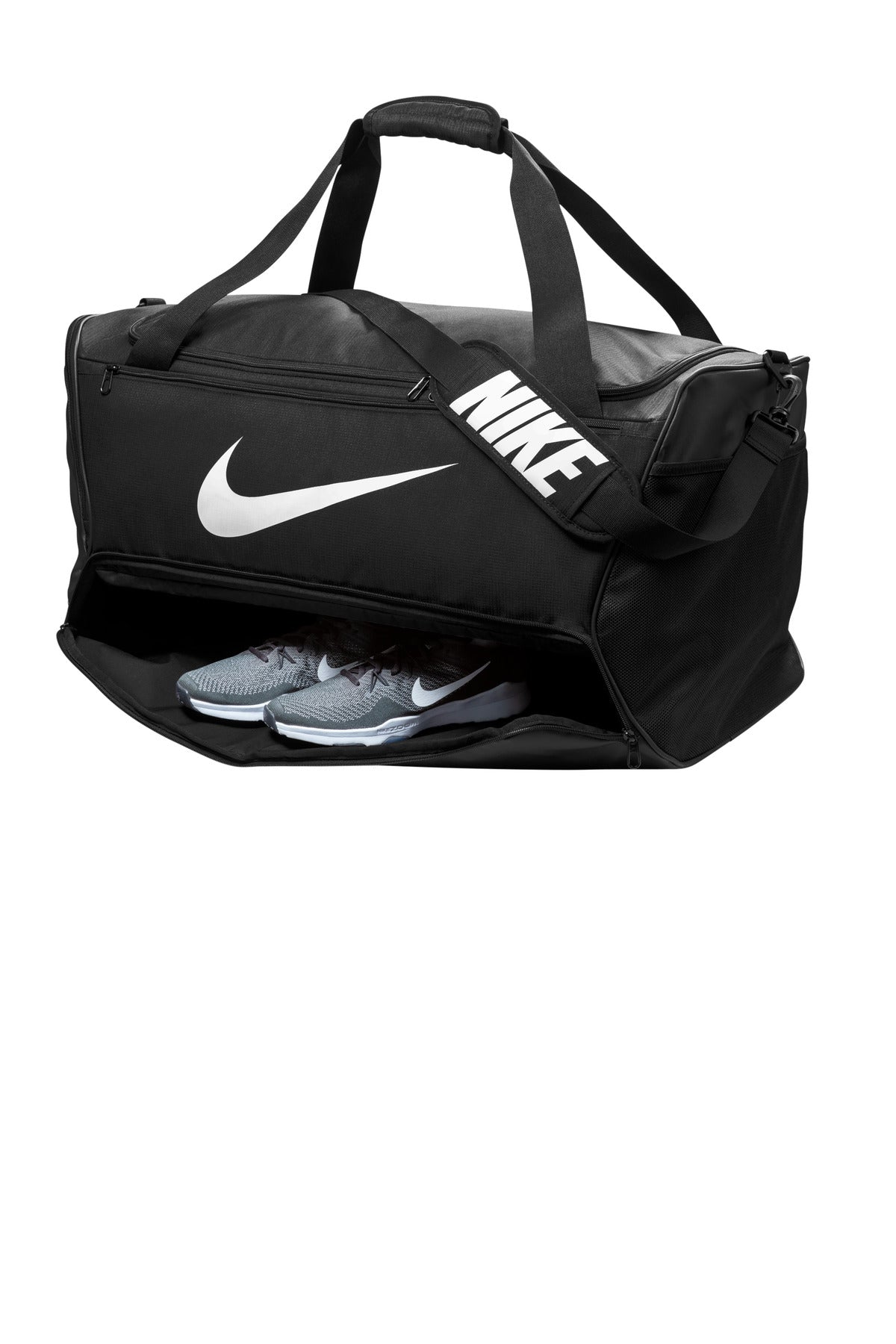 Left View of Black Nike Brasilia Large Duffel NKDO9193