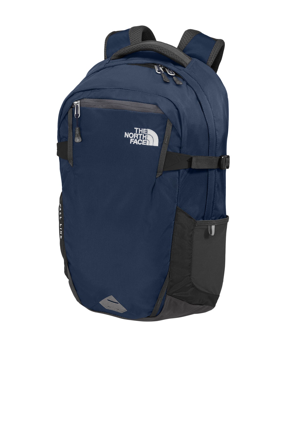 Left View of Cosm Bl/As Gry The North Face Fall Line Backpack. NF0A3KX7