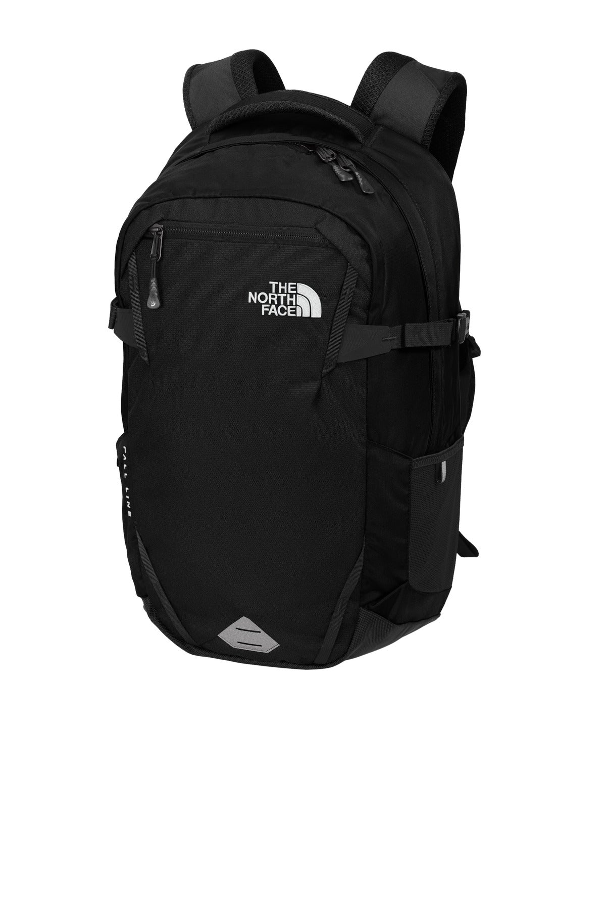 Left View of TNF Black The North Face Fall Line Backpack. NF0A3KX7