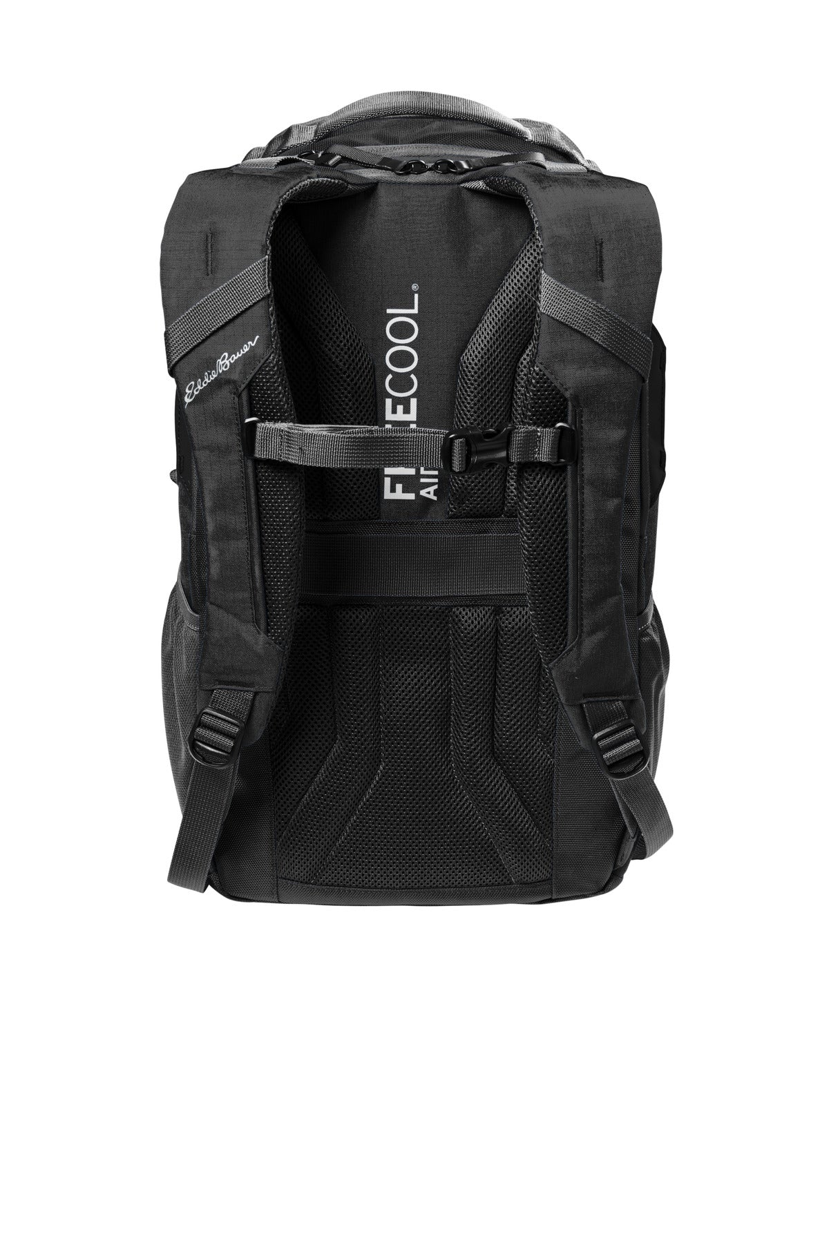 Rear View of Black Eddie Bauer Tour Backpack EB915