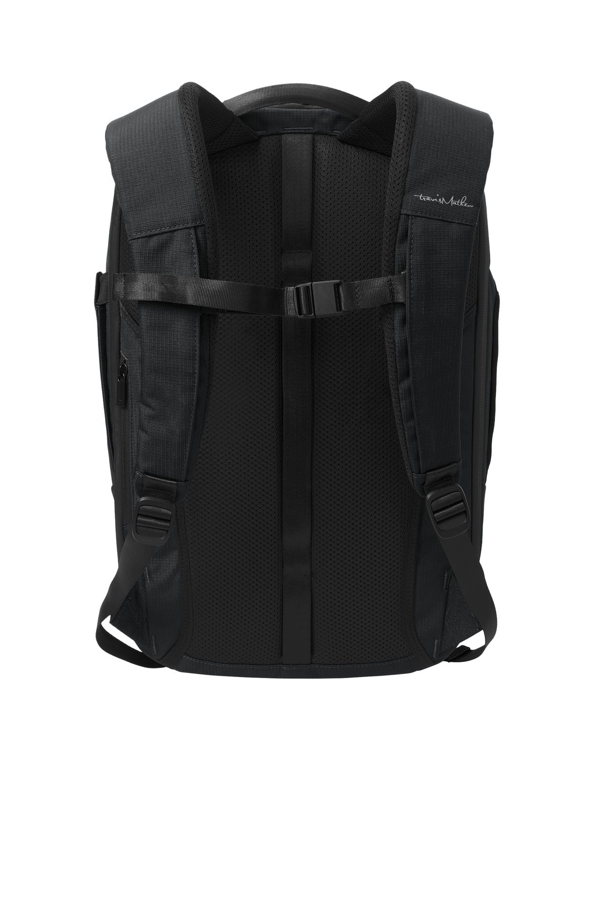 Rear View of Black TravisMathew Lateral Backpack TMB107