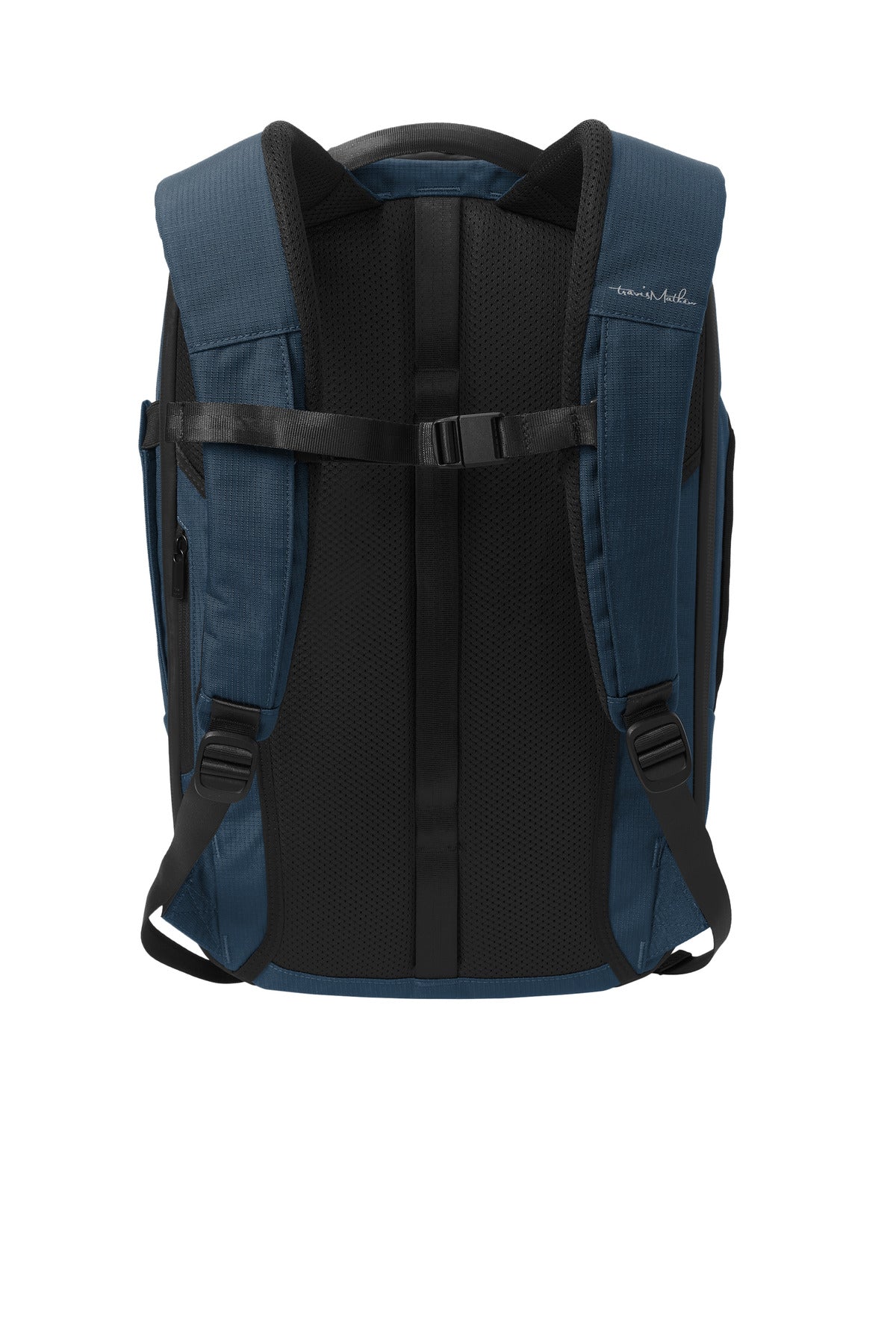 Rear View of Navy TravisMathew Lateral Backpack TMB107