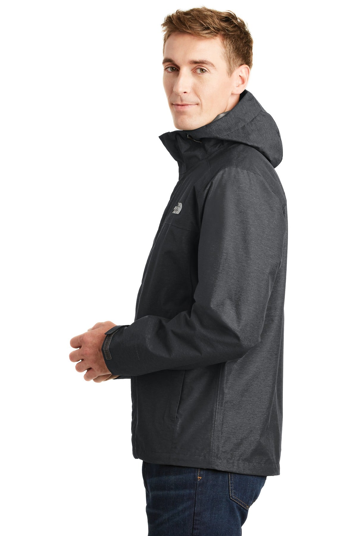 TNF Dk Grey He The North Face DryVent Rain Jacket. NF0A3LH4